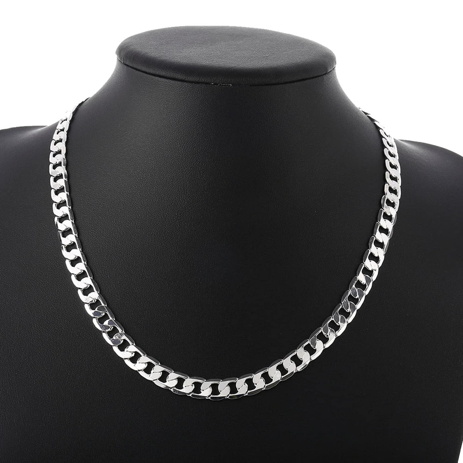 vivi　wjk IVXLCDM ×wjk slim chain neck 925 Sterling Silver 16/18/20/22/24 inch 8MM Flat Sideways Chain